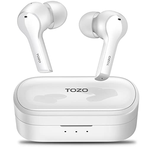 TOZO T9 Bluetooth Kopfhörer, In Ear Kopfhörer Kabellos Bluetooth 5.3, Rauschunterdrückung Anrufen Kopfhörer Kabellos 4 Mikrofon, Typ-C und Schnelles Laden, Integriertes Mikrofon, Ohrhörer Weiß von TOZO