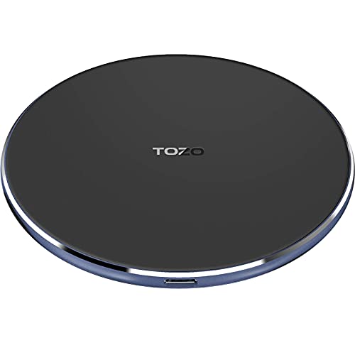 TOZO W1 Wireless Charger, 10W Qi-Zertifizierung schnellladegerät mit Luftfahrt-Aluminium Computer Numerische Steuerung Technologie Kompatibel mit iPhone 14, Samsung Galaxy Series(kein Adapter) von TOZO