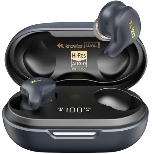TOZO X1 Bluetooth Kopfhörer, Kopfhörer Kabellos Bluetooth mit Hybrid Dynamik und Balanced Armature Treiber, OrigX Pro,LDAC Hi-Res Audio,App Steuerung,ANC ENC Noise Cancelling Kopfhörer - Stern Schwarz von TOZO