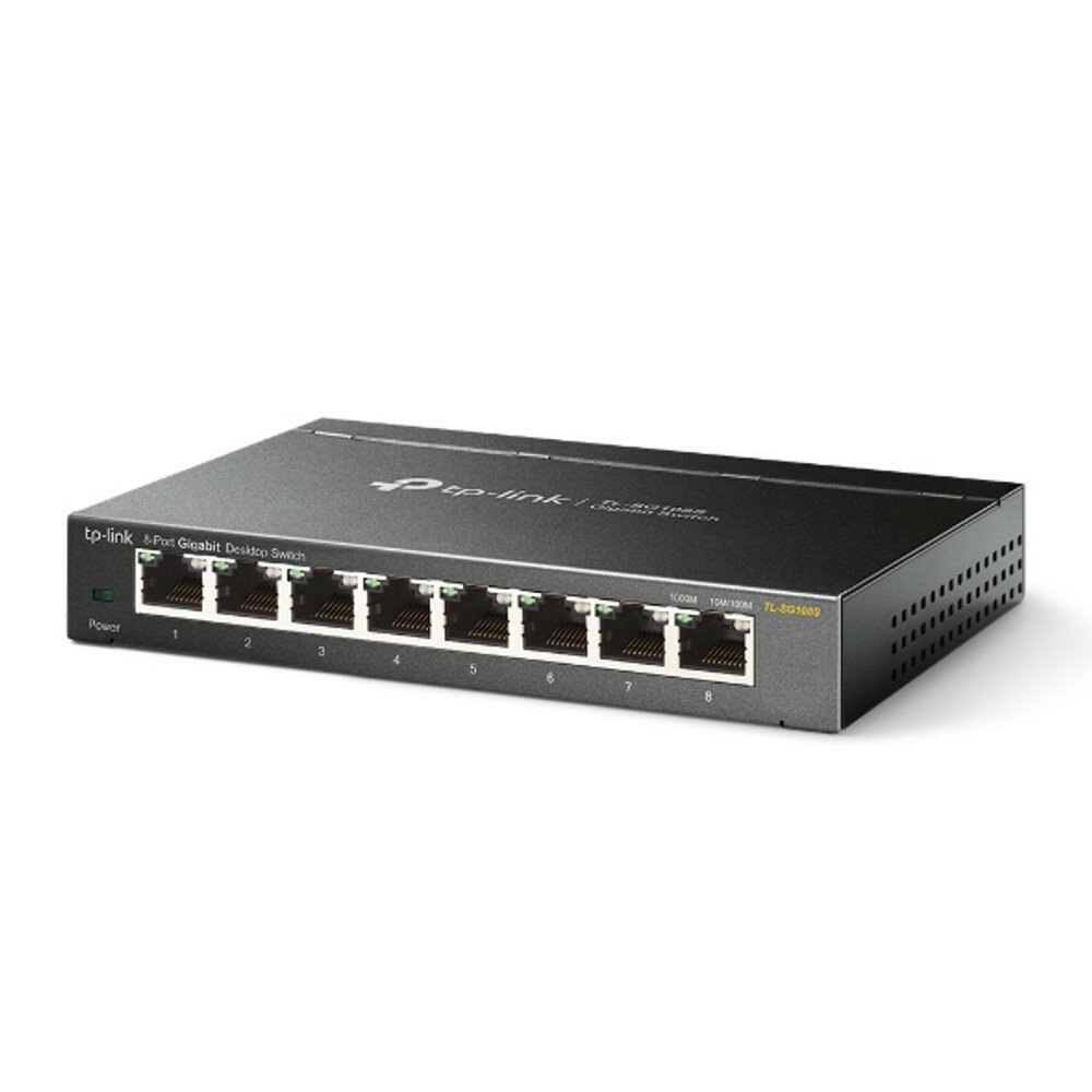 TP-LINK TL-SG108S Unmanaged L2 Gigabit Ethernet (10/100/1000) Schwarz von TP-LINK