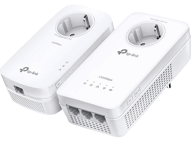 TP-LINK TL-WPA1300P AV1300-AC1200-Gigabit Powerline Kit 1200 Mbit/s Kabellos und Kabelgebunden von TP-LINK