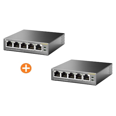 2x TP-LINK TL-SG1005P 5x Port Switch, Unmanaged, PoE von TP-Link