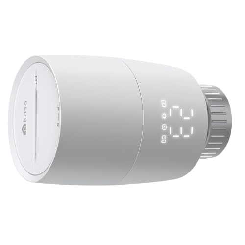 Kasa Smartes Heizkörperthermostat KE100, Zusatzprodukt, Energiesparen, Zeitplan, Steuerung unterwegs über APP, Alexa&Google Assistant, Hub erforderlich, Weiss, 56.6*56.5*83.93mm von TP-Link