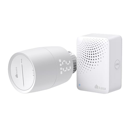 Kasa smartes Heizkörperthermostat – Wifi Starter Kit, inklusive 1 Thermostat und 1 Hub, Heizungssteuerung (Kasa App/Zeitpläne/Geofencing/Fensteröffnungserkennung), kompatibel mit Alexa, Google Home von TP-Link