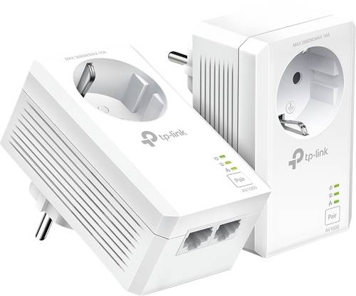 TP-LINK AV1000 2-Port GB Powerline Starter Kit Powerline Einzeladapter Duo Set TL-PA7027P KIT 1000MB von TP-Link