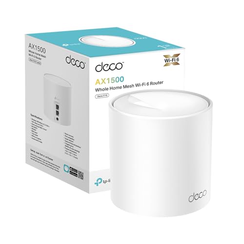 TP-Link Deco X10 Mesh WLAN Set (1 Pack), Wi-Fi 6 AX1500 Dual Band Repeater & Router, 2X Gigabit Ports, Zusatzeinheit, empfohlen für Häuser mit 1-2 Schlafzimmern, Umfassender Jugendschutz, WPA3 von TP-Link
