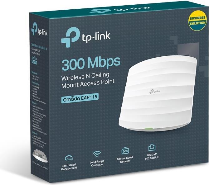 TP-LINK EAP115 - Drahtlose Basisstation - 10Mb LAN, 100Mb LAN, GigE - 802,11b/g/n - 2,4 GHz (EAP115) von TP-Link