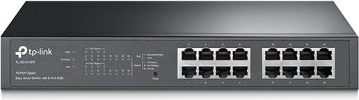 TP-LINK Easy Smart TL-SG1016PE - Switch - Smart - 8 x 10/100/1000 (PoE+) + 8 x 10/100/1000 - Desktop, an Rack montierbar - PoE+ (110 W) (TL-SG1016PE) von TP-Link