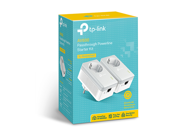 TP-LINK TL-PA4010PKIT AV600+ Powerline Kit with AC Pass Through - Bridge - HomePlug AV (HPAV) - an Wandsteckdose anschließbar (Packung von 2) (TL-PA4010PKIT) von TP-Link