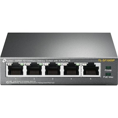 TP-LINK TL-SF1005P 5x Port Desktop Fast Ethernet Switch Unmanaged PoE TP-LINK TL-SF1005P 5x Port Desktop Fast Ethernet Switch Unmanaged PoE von TP-Link