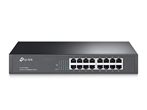 TP-LINK TL-SF1016DS 16 Port Netzwerk Switch (lüfterloses Passivkühlkonzept) von TP-Link