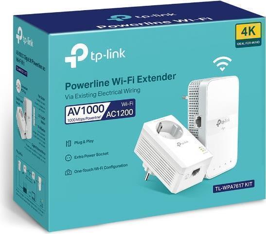 TP-LINK TL-WPA7619 KIT - 1000 Mbit/s - IEEE 1901,IEEE 802.3,IEEE 802.3ab,IEEE 802.3u - Gigabit Ethernet - Wi-Fi 5 (802.11ac) - 802.11a,802.11b,802.11g,Wi-Fi 4 (802.11n),Wi-Fi 5 (802.11ac) - HomePlug AV2 (TL-WPA7619 kit(DE)) von TP-Link