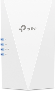 TP-Link AX3000 Wi-Fi 6 Range ExtenderSPEED: 574 Mbps at 2.4 GHz + 2402 Mbps at 5 GHzSPEC: 2 ? Internal Antennas, 1 ? Gigabit Port, Qualcomm 1.0GHz Dual-Core CPU, 1024 QAM, HE160 for 5GHz, Wall PluggedFEATURE: Tether App, WPS, Intelligent Signal Light, Access C (RE3000X(DE)) von TP-Link