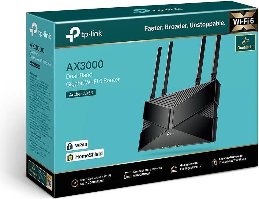 TP-Link Archer AX53 V1 - Wireless Router - 4-Port-Switch - GigE - 802,11a/b/g/n/ac/ax - Dual-Band (Archer AX53) von TP-Link