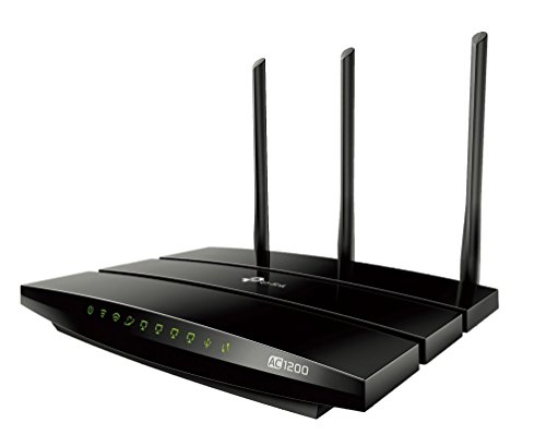 TP-Link Archer C1200 AC1200 Gigabit Dualband WLAN Router (300 Mbit/s (2,4GHz) + 867 Mbit/s (5GHz), Anschluss an Kabel-, DSL-, Glasfasermodem, IPv6, USB 2.0, Media/FTP/Print -Server), schwarz von TP-Link