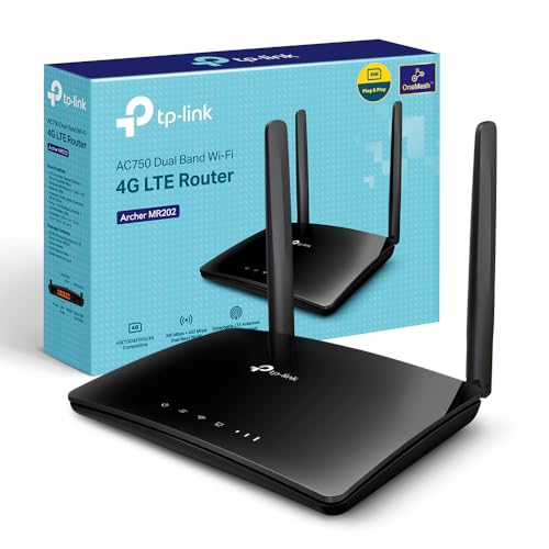 TP-Link Archer MR202 LTE Router, 4G Router SIM Karte, WLAN Dual-Band AC750, 4G Cat4 bis zu 150 Mbit/s, 4 Ports, Plug and Play, MU-MIMO, TP-Link One Mesh TP-Link Archer MR202 LTE Router, 4G Router SIM Karte, WLAN Dual-Band AC750, 4G Cat4 bis zu 150 Mbit/s, 4 Ports, Plug and Play, MU-MIMO, TP-Link One Mesh von TP-Link