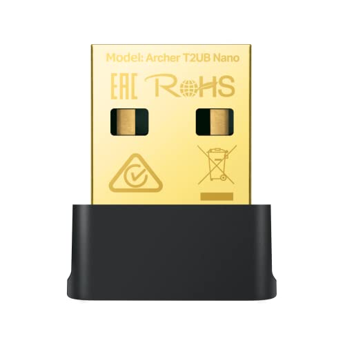 TP-Link Archer T2UB Nano AC600 Nano Wi-Fi Bluetooth 4.2 USB Adapter(2.4GHz 200Mbps, 5GHz 433Mbps, Nano-Größe, unterstützt Win 11/10/8.1/8/7, WPA3-Verschlüsselungsstandards, Bluetooth 4.2) von TP-Link