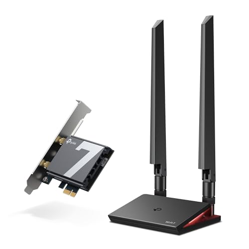 TP-Link Archer TBE550E WLAN-Karte für PC, Tri-Band BE9300 Wi-Fi 7 Bluetooth 5.4 PCIe Adapter, WPA3, mehrfarbige Status-LED, nur für Windows 11 (64-Bit) von TP-Link