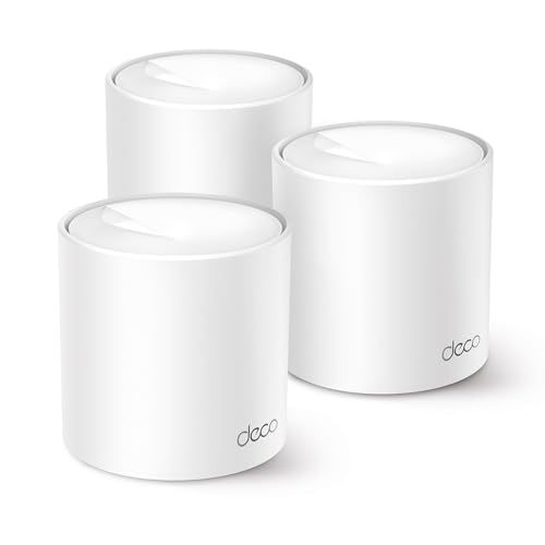 TP-Link Deco X1500 Mesh WLAN Set (3 Pack), 𝐖𝐢-𝐅𝐢 𝟔 AX1500 Dual Band Router & Repeater, 2X Gigabit Ports für Jede Einheit, für Häuser mit 4-5 Schlafzimmern, Umfassender Jugendschutz, WPA3 von TP-Link