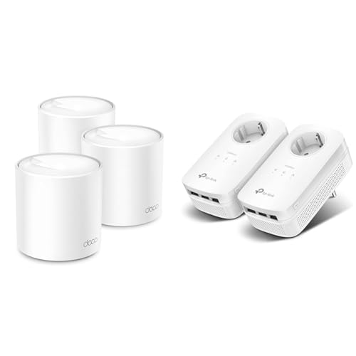 TP-Link Deco X50 Mesh WLAN Set (3 Pack) & Powerline Adapter Set TL-PA8030P KIT(1300Mbit/s von TP-Link