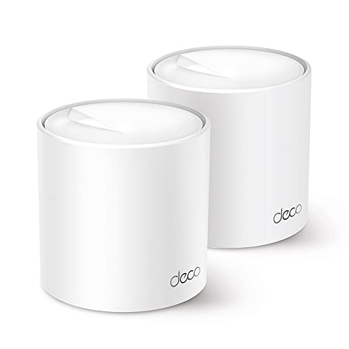 TP-Link Deco X60 Mesh WLAN Set (2 Pack), Wi-Fi 6 AX5400 Dual Band Router & Repeater, 2x Gigabit Ports für jede Einheit, empfohlen für Häuser mit 3-5 Schlafzimmern, Umfassender Jugendschutz, WPA3 von TP-Link