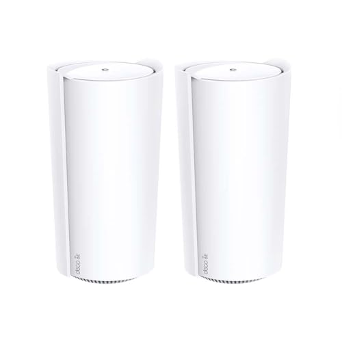 TP-Link Deco XE200 Mesh WLAN Set (3 Pack), Wi-Fi 6E AXE11000 Tri-band Router & Repeater, 16 Streams, 1× 10G-Port + 2× 1G-Ports, 8×8 MU-MIMO, empfohlen für Häuser mit 4-6 Schlafzimmern von TP-Link