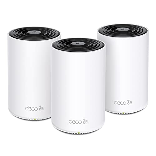 TP-Link Deco XE75 Mesh WLAN Set (3 Pack), Wi-Fi 6E AXE5400 Tri-Band Router & Repeater, 3× Gigabit Ports für jede Einheit, empfohlen für Häuser mit 4-7 Schlafzimmern, Umfassender Jugendschutz, WPA3 von TP-Link