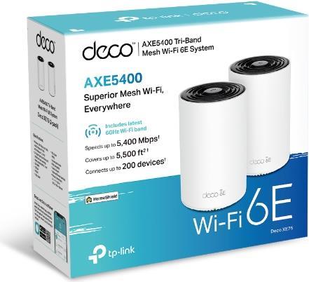 TP-Link Deco XE75 Tri-Band (2,4 GHz/5 GHz/6 GHz) Wi-Fi 6E (802.11ax) Weiß 3 Intern (Deco XE75(2-pack)) von TP-Link