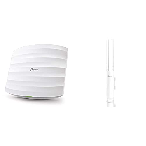TP-Link EAP245 AC1750 WLAN Access Point (Dualband 1750 Mbit/s mit MU-MIMO) weiß & EAP225 Outdoor AC1200 Gigabit WLAN Access Point Für Garten (300Mbit/s 2,4GHz 867Mbit/s 5Ghz mit 2 * 2-MIMO) weiß von TP-Link