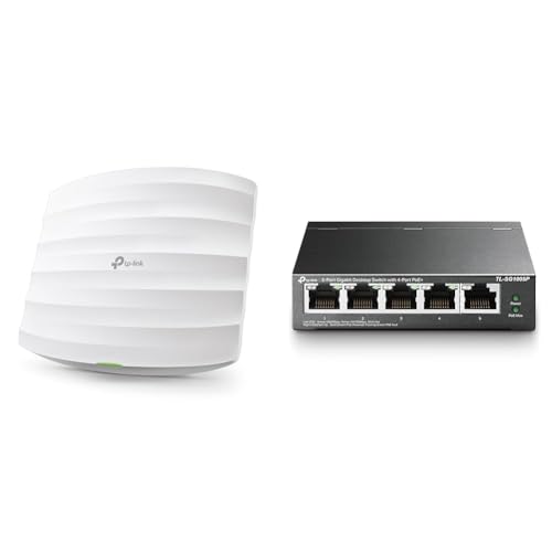 TP-Link EAP245 AC1750 WLAN Access Point und TP-Link TL-SG1005P 5-Port Gigabit PoE Switch mit 4 PoE+ Ports von TP-Link