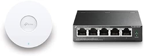 TP-Link EAP610 AX1800 Gigabit Dualband WiFi 6 WLAN Access Point mit TL-SG1005P 5-Port Gigabit PoE Switch von TP-Link