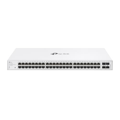 TP-Link Festa FS352G 48-Port Gigabit Switch mit 4 SFP-Steckplätzen, Kostenlose Cloud-Verwaltung, Static Routing, VLAN, ACL, IGMP Snooping, Lüfterloses Design von TP-Link