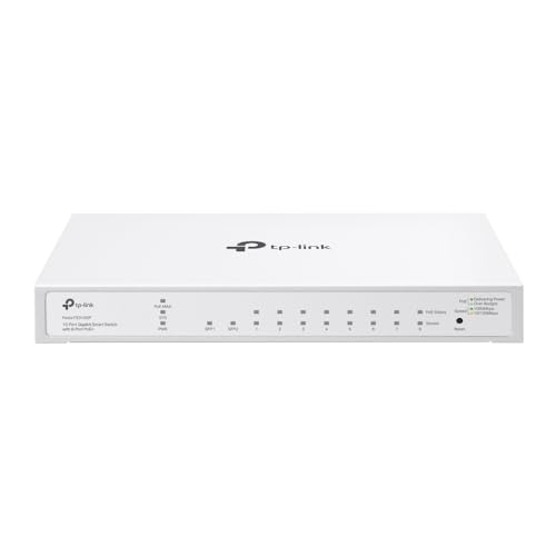 TP-Link Festa Festa FS310GP 10-Port Gigabit Switch, 8× Gigabit 802.3af/at PoE+ Ports, 2× Gigabit-SFP-Steckplätze, 61W Gesamt-PoE-Budget, bis zu 30 W PoE-Leistung pro Port, Kostenlose Cloud-Verwaltung TP-Link Festa Festa FS310GP 10-Port Gigabit Switch, 8× Gigabit 802.3af/at PoE+ Ports, 2× Gigabit-SFP-Steckplätze, 61W Gesamt-PoE-Budget, bis zu 30 W PoE-Leistung pro Port, Kostenlose Cloud-Verwaltung von TP-Link