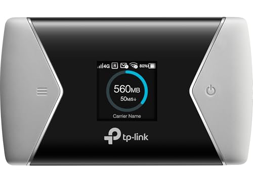 TP-Link M7650 mobiler WLAN Router (4G/LTE bis zu 600Mbit/s Download/ 50Mbit/s Upload, Hotspot, Cat11, 3000mAh Akku, LCD Display, kompatibel mit allen europäischen SIM Karten) schwarz/silber von TP-Link