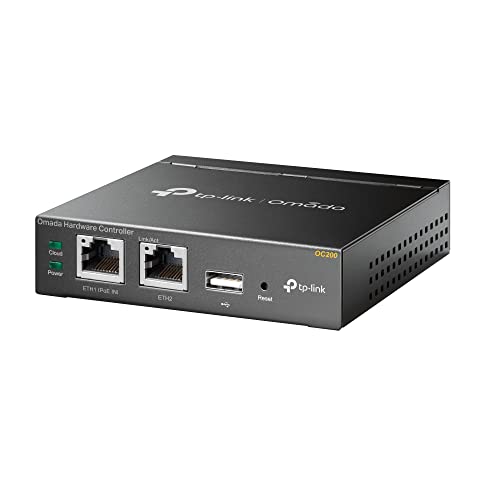 TP-Link OC200 Omada Hybrid PoE Hardware Controller für EAP Serie, USB Port für automatisches Backup, Cloud-Dienst, mobile APP, Plug and Play, Metallgehäuse, grau metallic von TP-Link