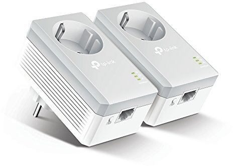 TP-Link Powerline Adapter Set TL-PA4010P KIT(600Mbit/s, mit Steckdose, 100Mbit/s-Ethernet-LAN, Kompatibel mit allen HomePlug AV/AV2 Adaptern, schnelle Datenübertragung über die Stromleitung) von TP-Link