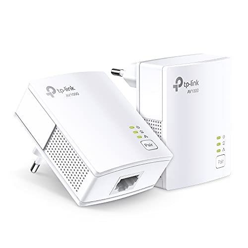 TP-Link Powerline Adapter Set TL-PA7017 KIT(1000Mbit/s, Gigabit-Port, Plug&Play, Kompatibel mit allen HomePlug AV/AV2 Powerline Adaptern, Ideal für Media-Streaming) von TP-Link