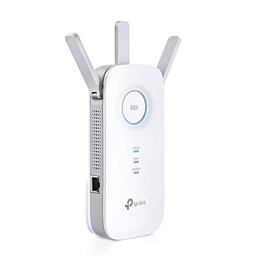 TP-Link RE455 Verstärker AC1750 Gigabit Dualband WLAN Repeater(1300Mbit/s 5GHz, 450Mbit/s 2,4GHz, 1x Gigabit Port, 3 externe Antennen, Signalstärkeanzeige, High-Speed Modus, Access Point Modus)weiß von TP-Link