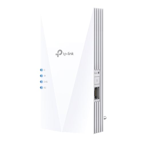 TP-Link RE500X WiFi 6 WLAN Verstärker Repeater AX1500(Dualband 1200MBit/s 5GHz + 300MBit/s 2,4GHz, Tri-Core 1,5 GHz CPU, Gigabit Port, maximale Abdeckung, kompatibel zu allen WLAN Routern)weiß von TP-Link