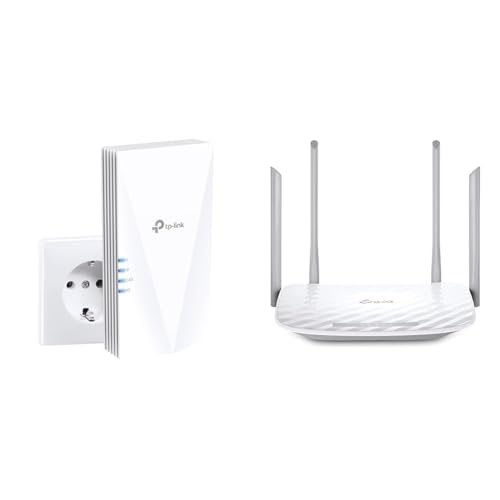 TP-Link RE500X WiFi 6 WLAN Verstärker Repeater AX1500(Dualband 1200MBit/s 5GHz & Archer C50 AC1200 Dualband WLAN Wireless WiFi Router von TP-Link