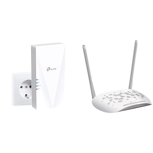 TP-Link RE500X WiFi 6 WLAN Verstärker Repeater AX1500(Dualband 1200MBit/s 5GHz & TL-WA801N WLAN Access Point 300Mbit/s on 2.4GHz von TP-Link