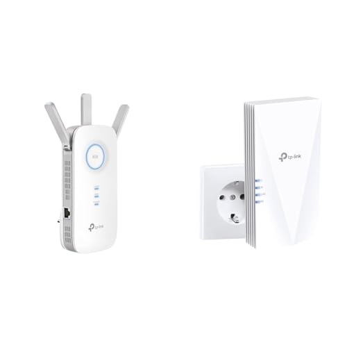 TP-Link RE550 WLAN Verstärker Repeater AC1900 (Dual AC + N & RE500X WiFi 6 WLAN Verstärker Repeater AX1500(Dualband 1200MBit/s 5GHz + 300MBit/s 2 von TP-Link