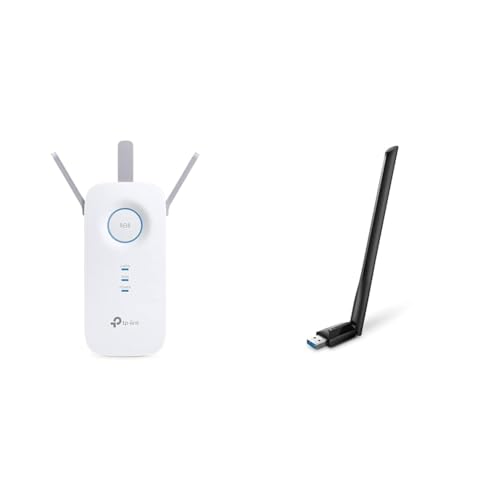 TP-Link RE550 WLAN Verstärker Repeater AC1900 & Archer T3U Plus AC1300 High Gain USB WLAN Stick Adapter mit Antennen von TP-Link