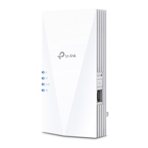 TP-Link RE580X WiFi 6 WLAN Verstärker Repeater AX1500(Dualband 1200MBit/s 5GHz + 300MBit/s 2,4GHz, MU-MIMO, Gigabit Port, kompatibel zu Allen WLAN Routern) von TP-Link