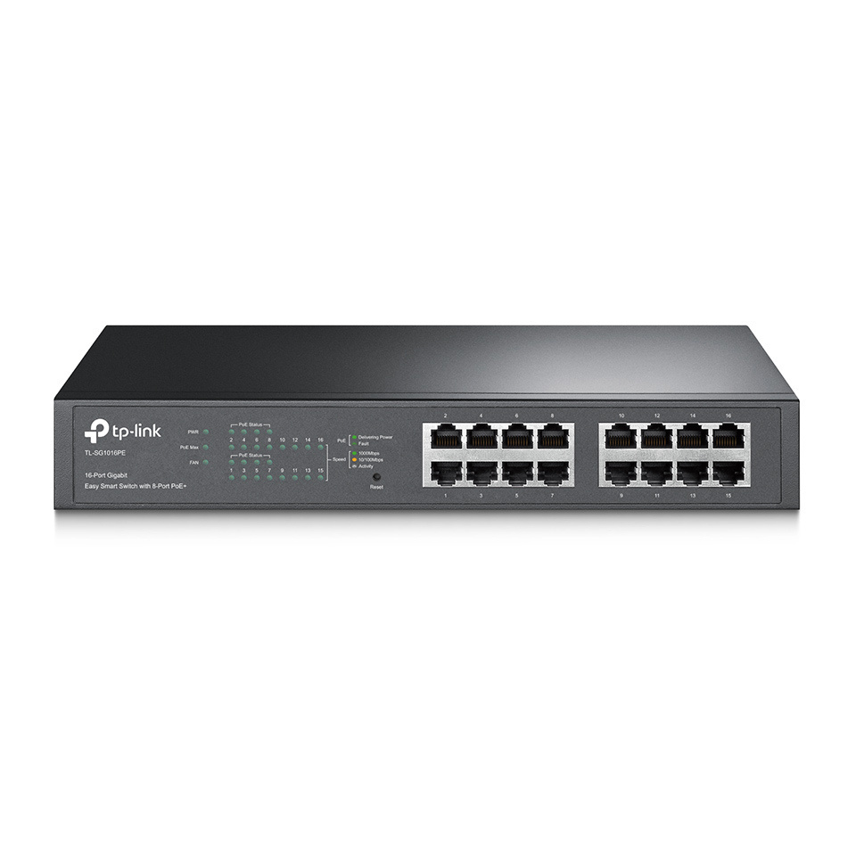 TP-Link SG1016PE Easy Smart Switch 16x Gigabit Ethernet (8x PoE+), Plug-and-Play von TP-Link