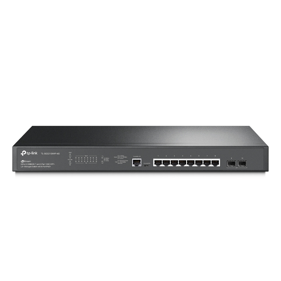 TP-Link SG3210XHP-M2 JetStream Managed Switch 8x 2.5 Gbit/s Ethernet PoE+, 240W, 2x 10 Gbit/s SFP+ TP-Link SG3210XHP-M2 JetStream Managed Switch 8x 2.5 Gbit/s Ethernet PoE+, 240W, 2x 10 Gbit/s SFP+ von TP-Link