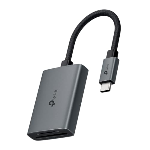 TP-Link Speicherkartenleser SD Kartenleser, USB C auf SD und microSD bis zu 2 TB, USB 3.0, UHS-I 200 MB/s, Gleichzeitiges Lesen und Schreiben von Zwei Karten, UA430C von TP-Link