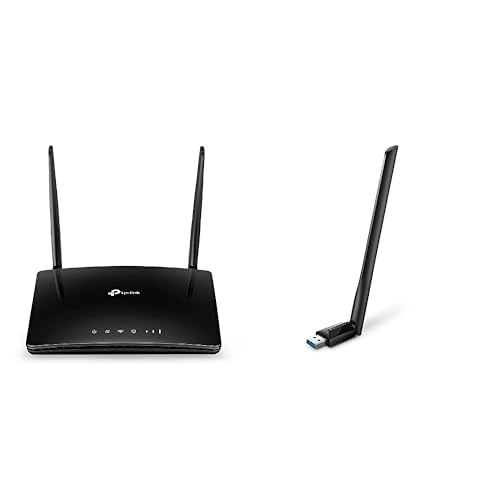 TP-Link TL-MR6400 LTE Router & Archer T3U Plus AC1300 High Gain USB WLAN Stick Adapter mit Antennen(bis zu 867 Mbit/s 5GHz von TP-Link