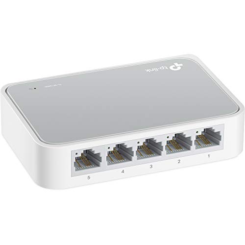 TP-Link TL-SF1005D 5-Port Fast Ethernet-/Netzwerk-/Lan Switch (10/100Mbit/s, automatische Geschwindigkeits- und Duplexanpassung, Plug-und-Play, Auto-MDI/MDIX, lüfterlos) weiß von TP-Link