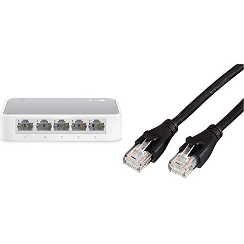 TP-Link TL-SF1005D 5-Port Fast Ethernet-/Netzwerk-/Lan Switch weiß & Amazon Basics Ethernet-Netzwerkkabel, RJ45, Cat6, 4,2 m, 1.000Mbit/s TP-Link TL-SF1005D 5-Port Fast Ethernet-/Netzwerk-/Lan Switch weiß & Amazon Basics Ethernet-Netzwerkkabel, RJ45, Cat6, 4,2 m, 1.000Mbit/s von TP-Link